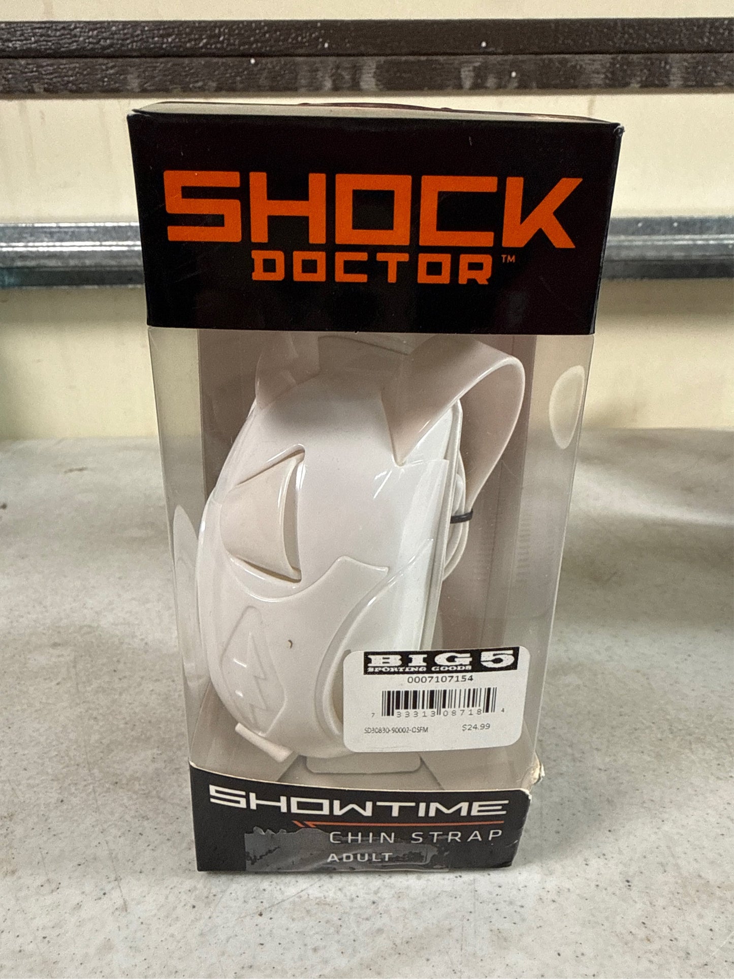 Shock Doctor Showtime Adult Football Chinstrap - White