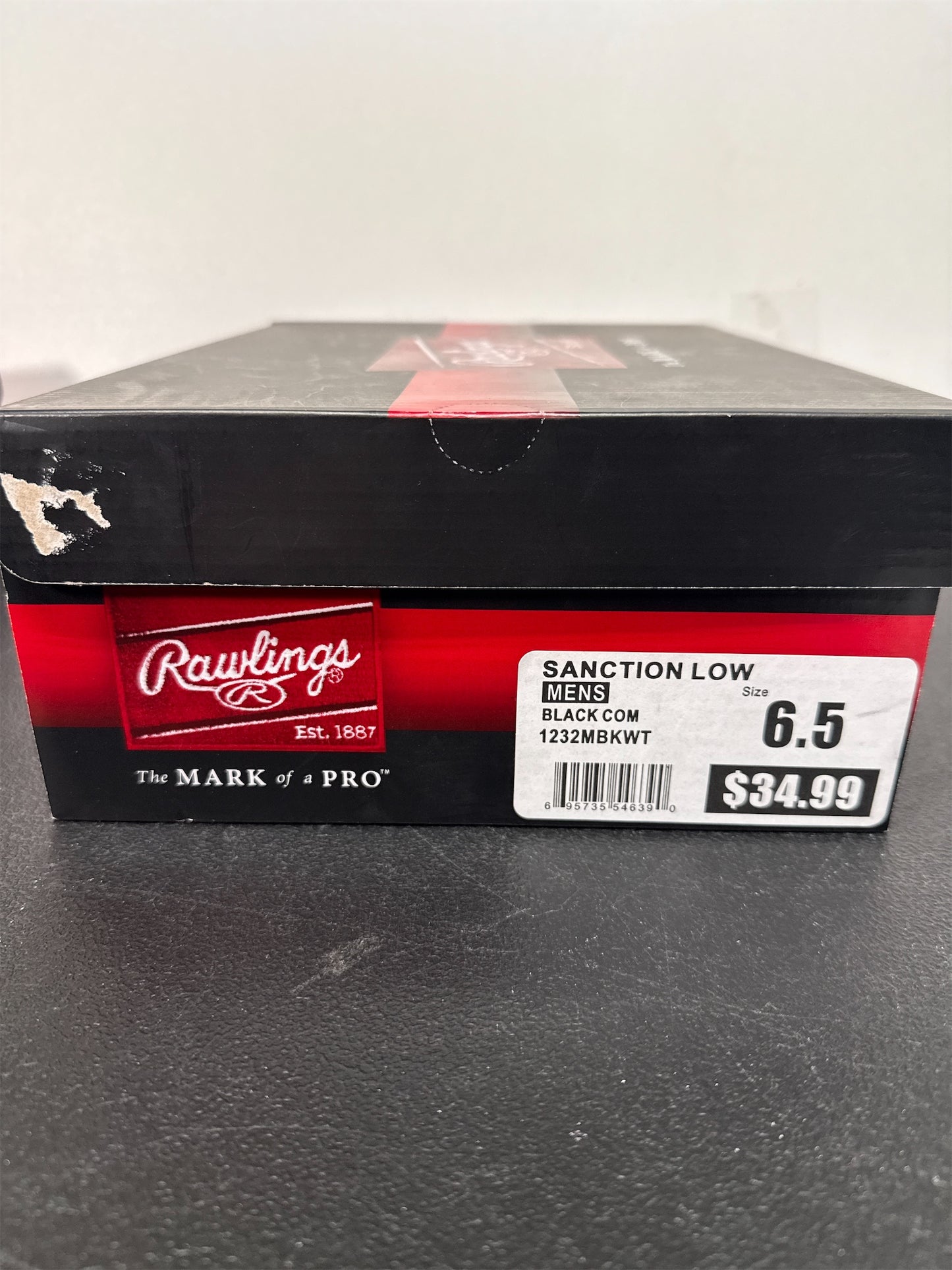 Rawlings Sanction Low Men's Baseball Cleats - Black, Size 6.5