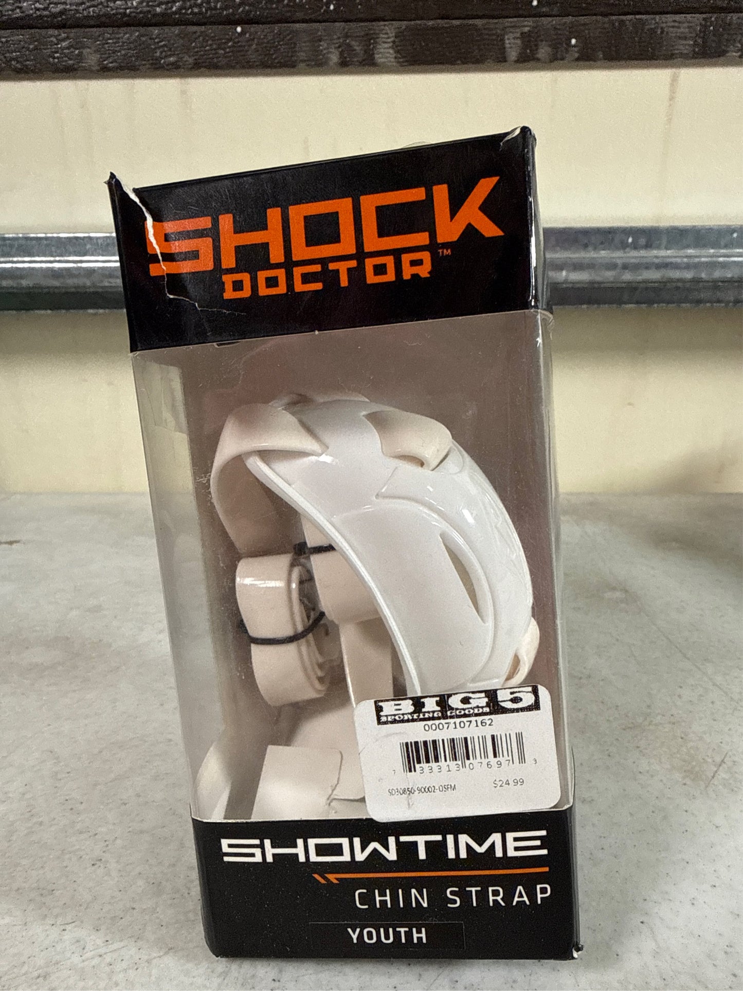 Shock Doctor Youth Showtime Football Chinstrap - White