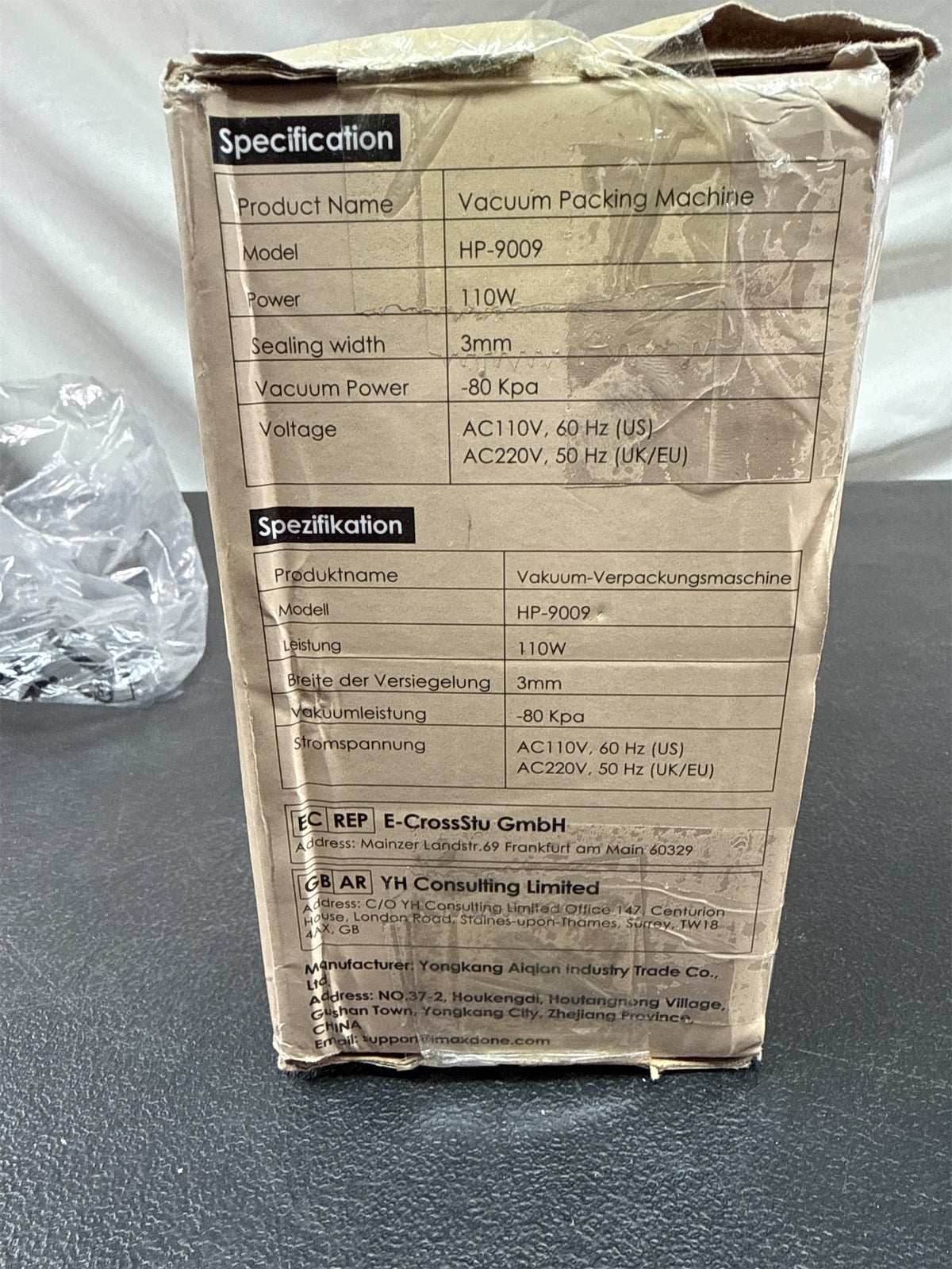 MaxDone HP-9009 110W Vacuum Sealer Machine for Dry and Moist Food Preservation