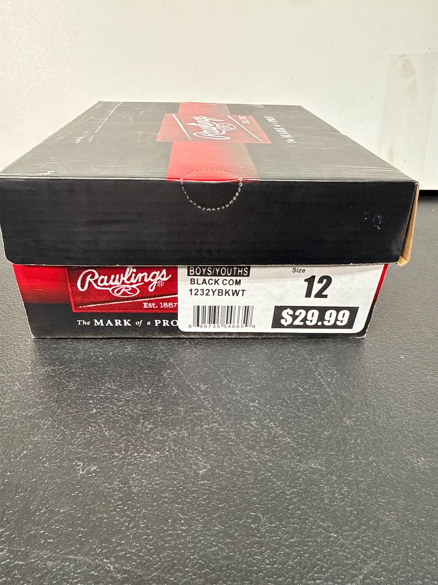 Rawlings Sanction Low Youth Baseball Cleats - Black, Size 12