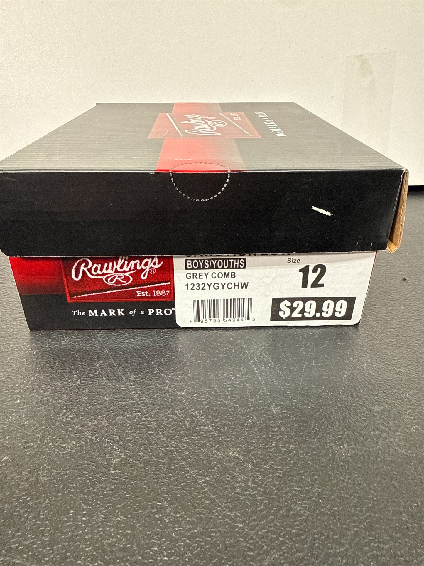 Rawlings Sanction Low Youth Baseball Cleats - Gray, Size 12