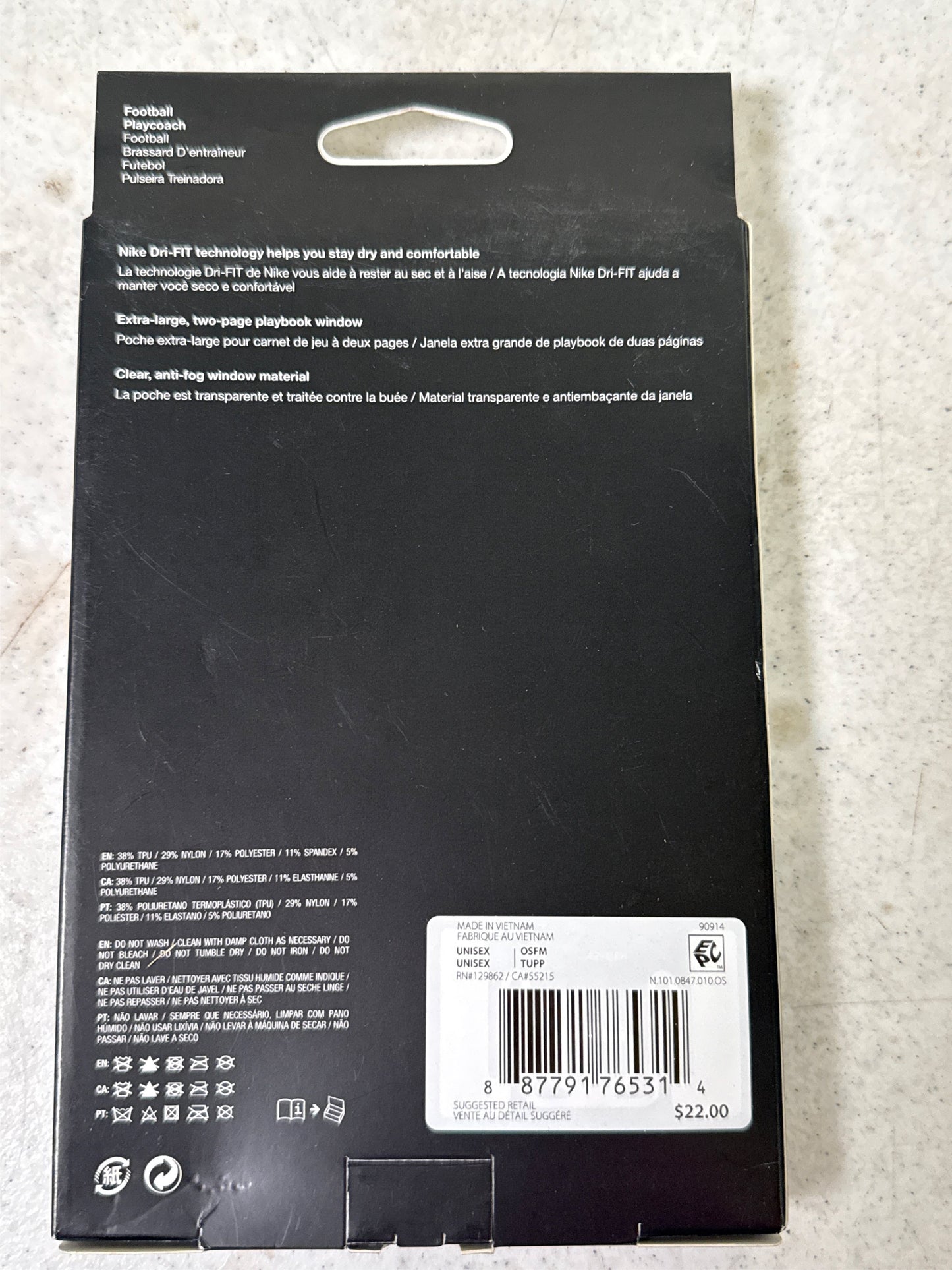 Nike Pro Dri-FIT Adult Playcoach 2.0 Football Armband - Black/White