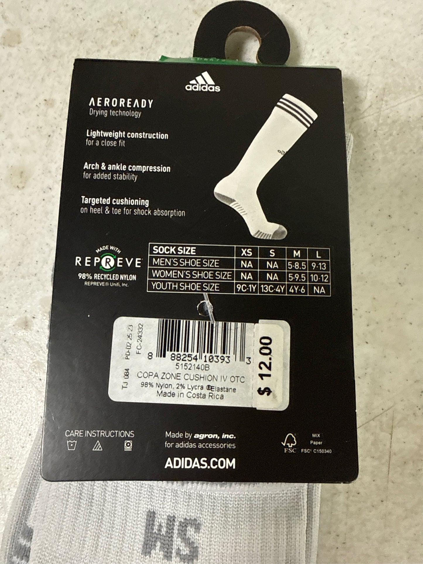 Adidas Copa Zone Cushion IV Over-the-Calf Athletic Socks - Light Grey/White, Small