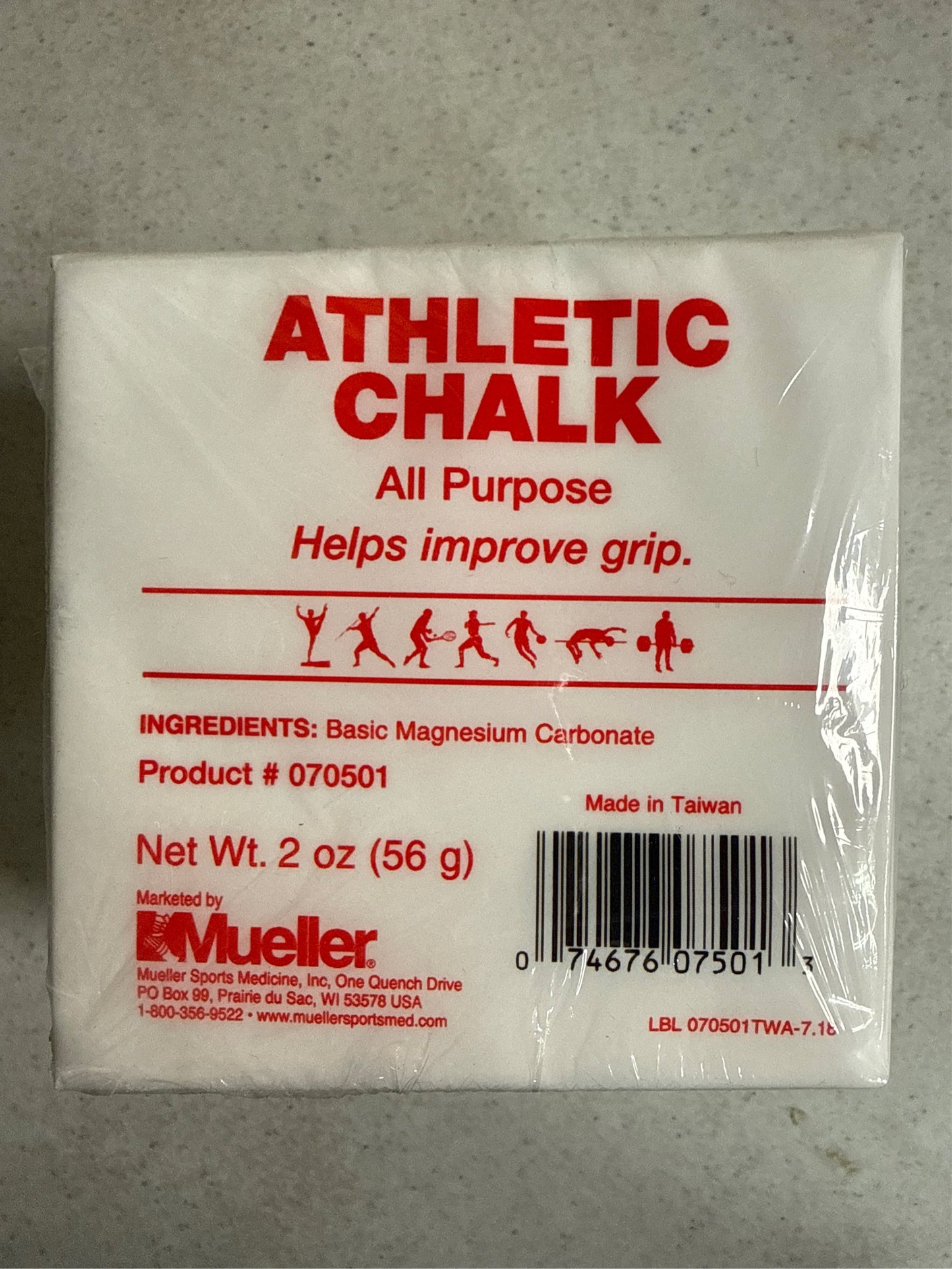 Mueller All Purpose Athletic Chalk - 2 oz Magnesium Carbonate Bars, 2-Pack