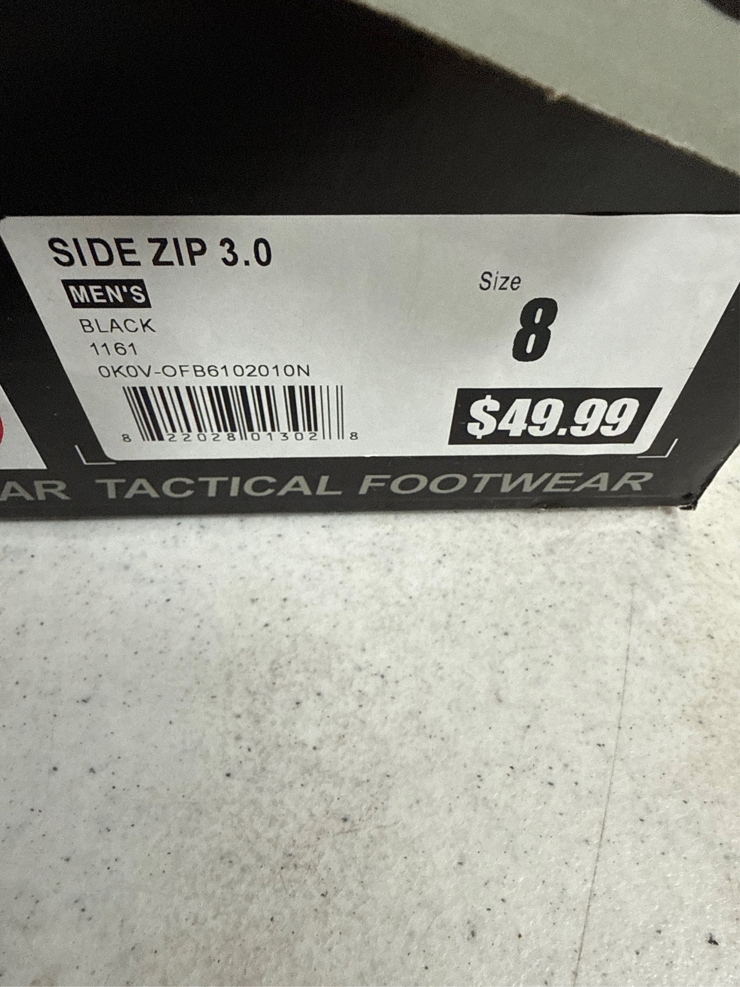Response Gear Men's 8" Side-Zip 3.0 Tactical Service Boots - Black, Size 8