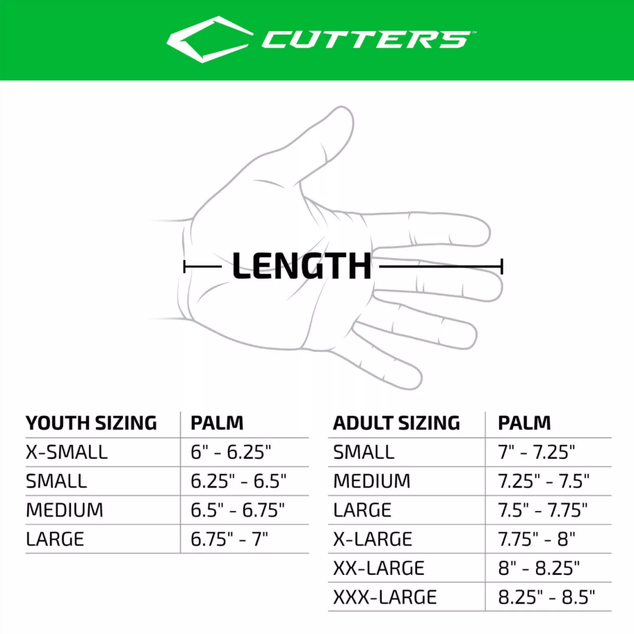 Cutters Game Day Pro Youth Receiver Football Gloves - White, Medium