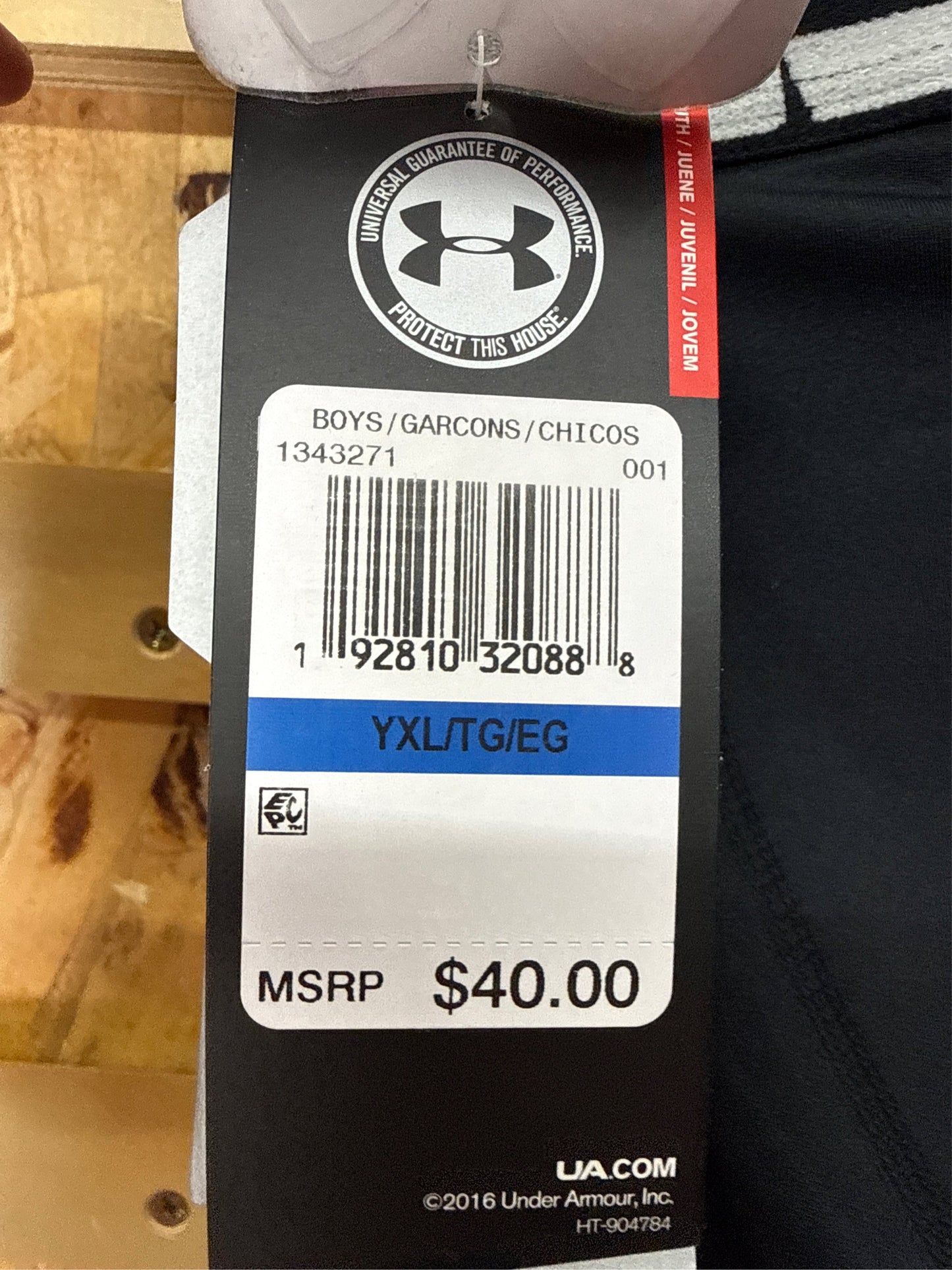 Under Armour Boys' ColdGear Armour Leggings - Black/White, XL