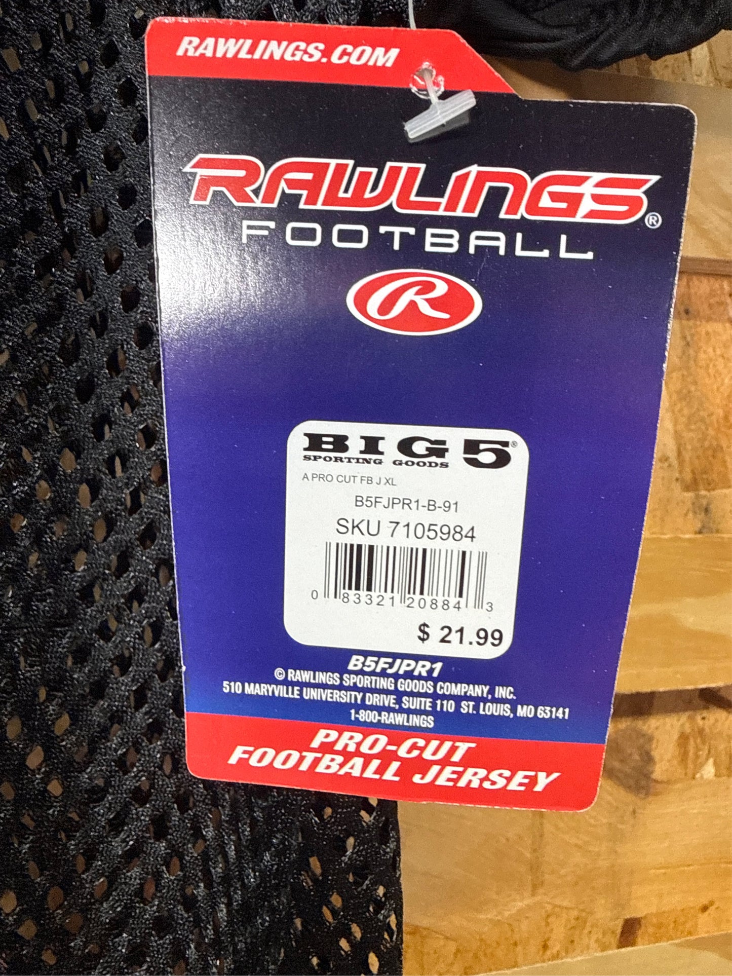 Rawlings Men's Premium Pro Cut Mesh Practice Football Jersey - XL