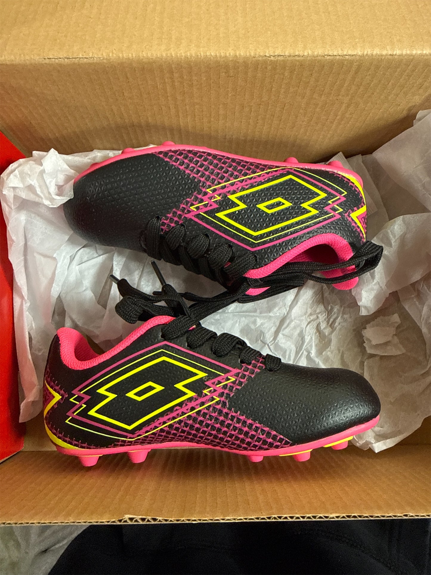 Lotto Girls' Forza Elite 3 JR Soccer Cleats - Black/Pink - Size 9