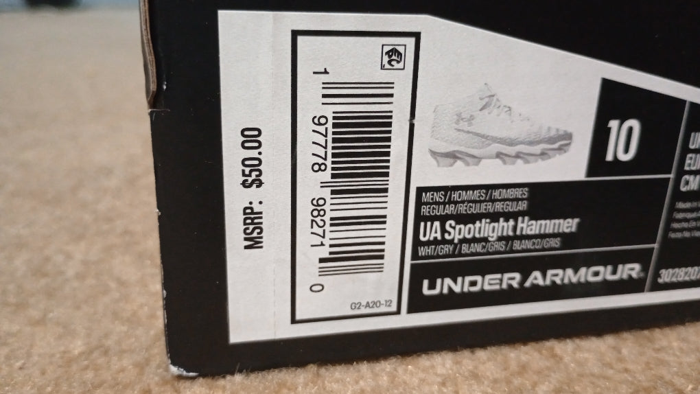 Under Armour Men's Spotlight Hammer Football Cleats - Size 10