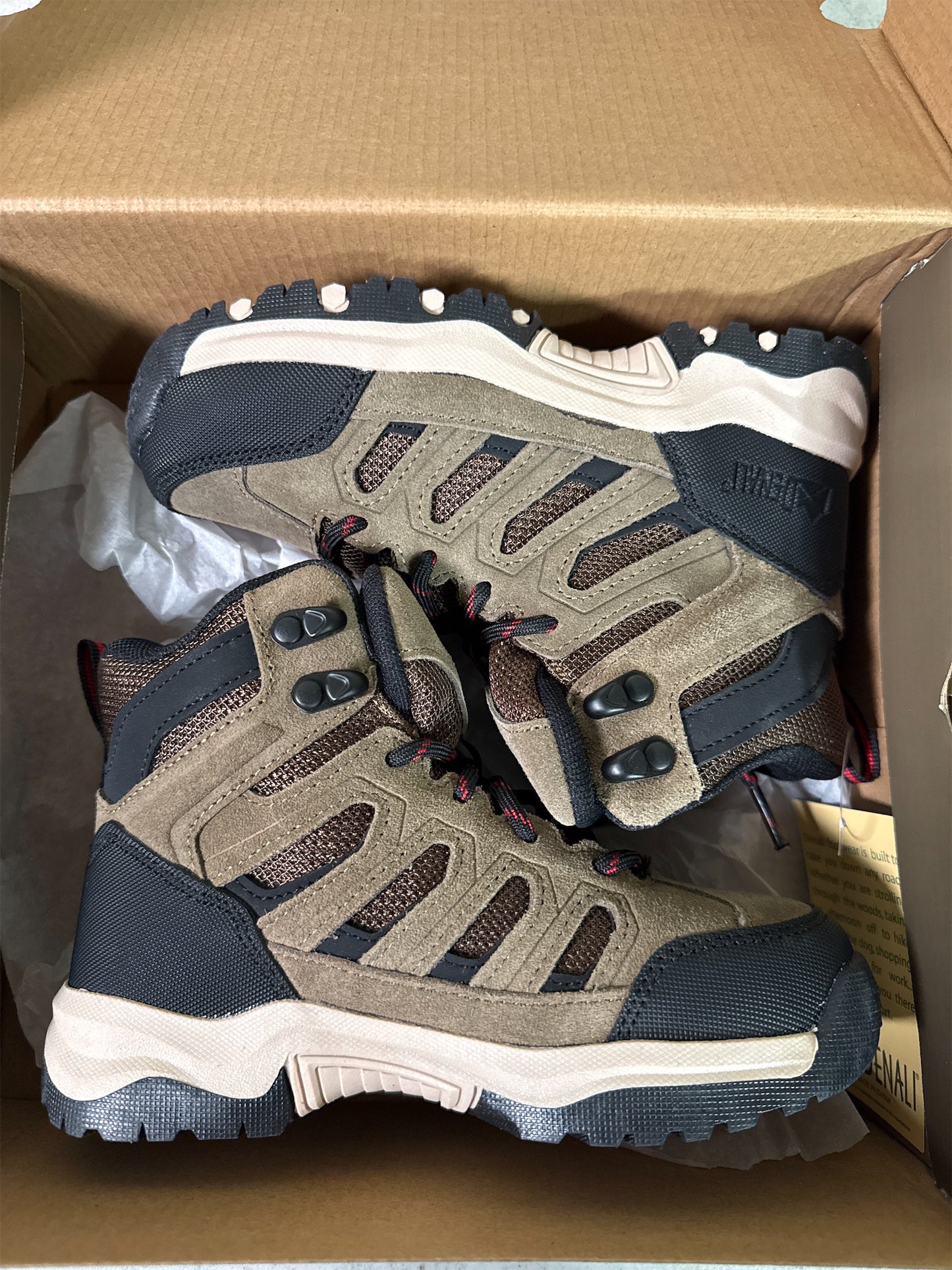 Denali Greyson Boys' Hiking Boots - Brown Combo, Size 13