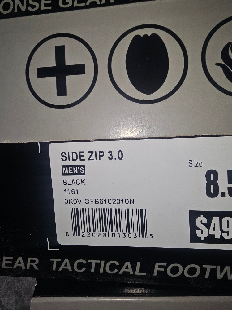 Response Gear Men's 8" Side-Zip 3.0 Tactical Service Boots - Black, Size 8.5