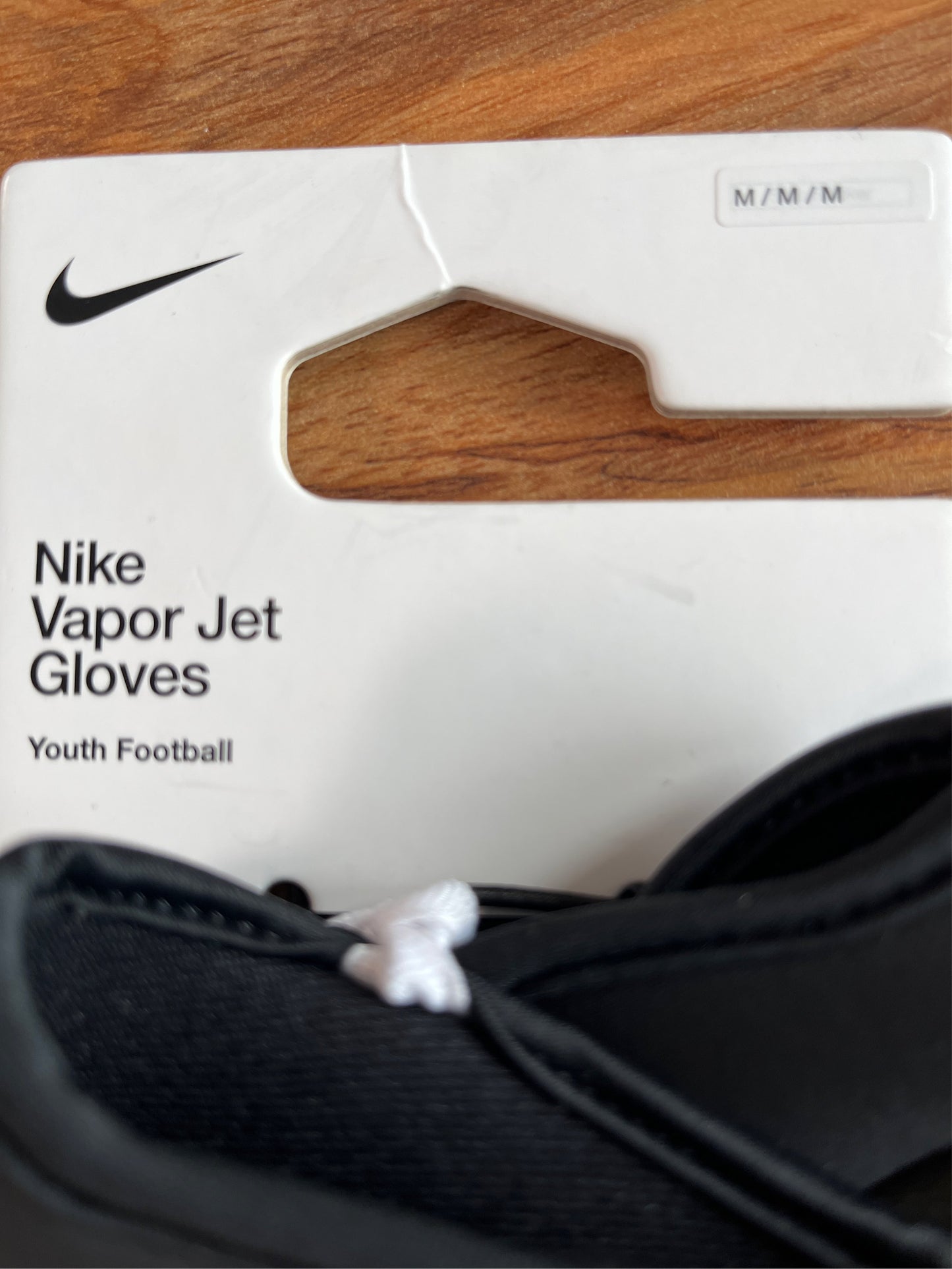 Nike Vapor Jet 8.0 Youth Football Gloves - Black/White, Medium
