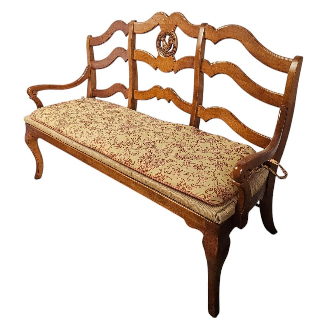 Stanley Furniture Chanticleer Cherry Dining Bench Settee Rooster