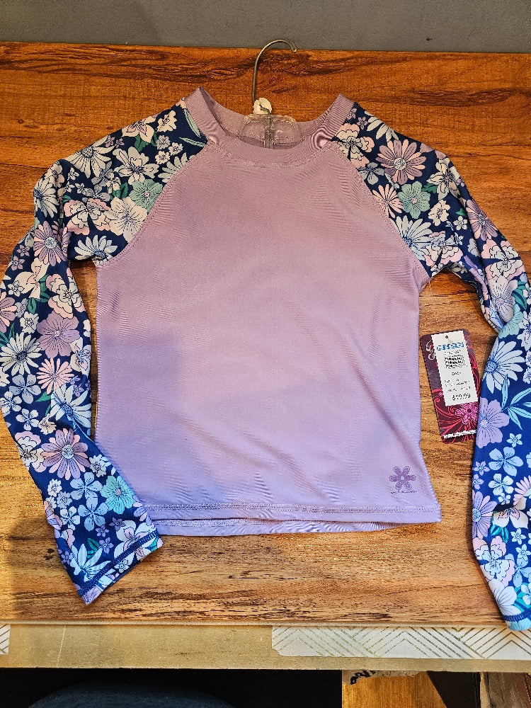 Pipeline Girls' 2-Piece Rash Guard and Bikini Swimsuit Set - Violet, Size 12