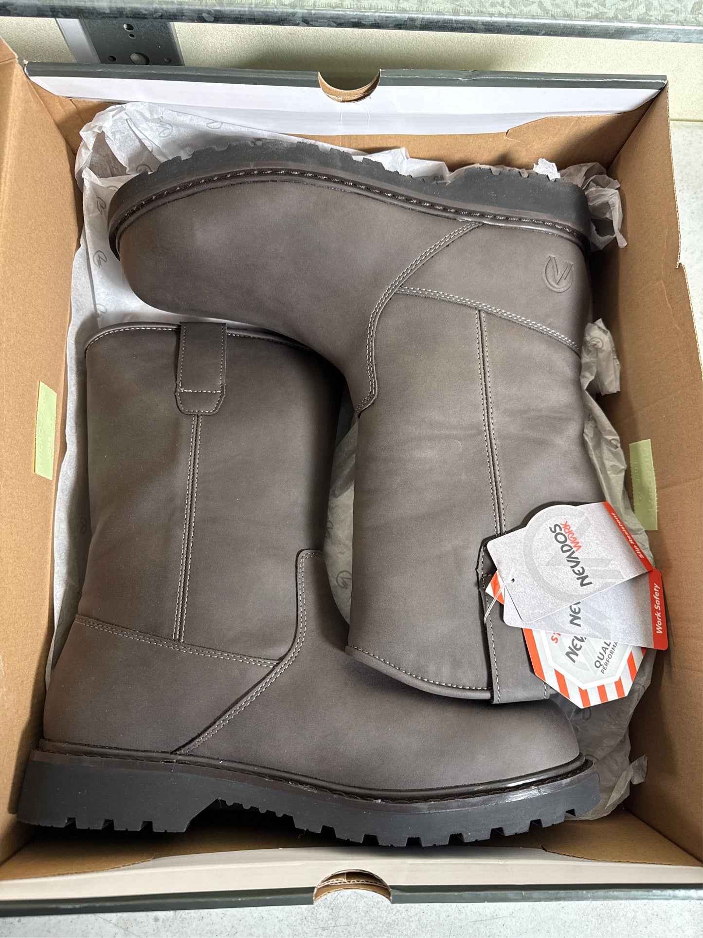 Nevados Surrey Men's Steel Toe Work Boots - Brown, Size 9.5