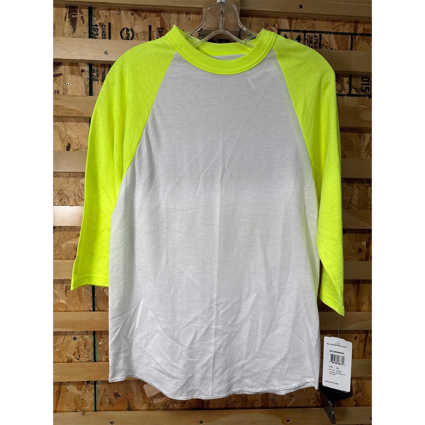 Soffe Adult Baseball & Softball Shirt, White/Optic - Small, S