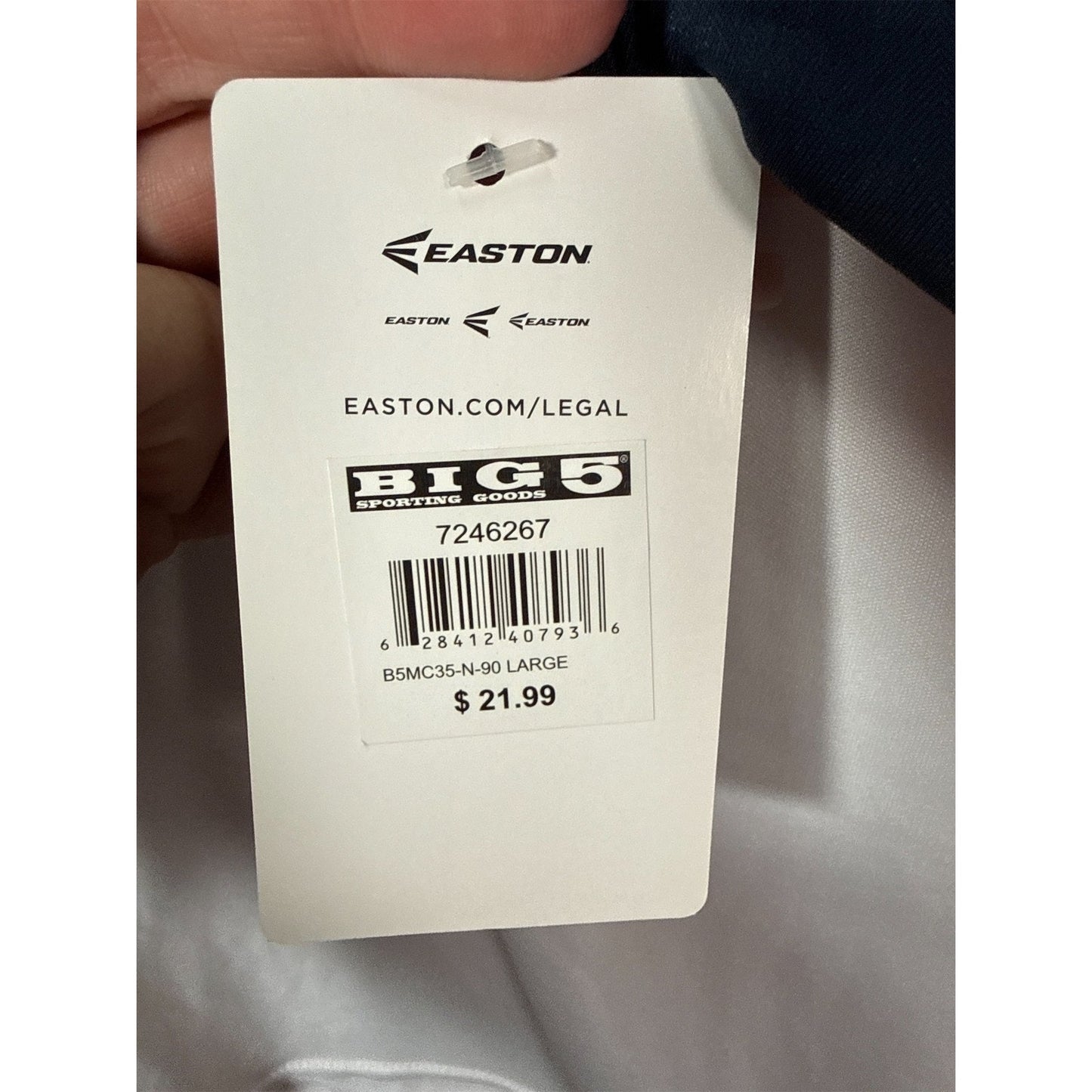 Easton Adult DRI-Gear 3/4 Sleeve Baseball Shirt, Navy - Large