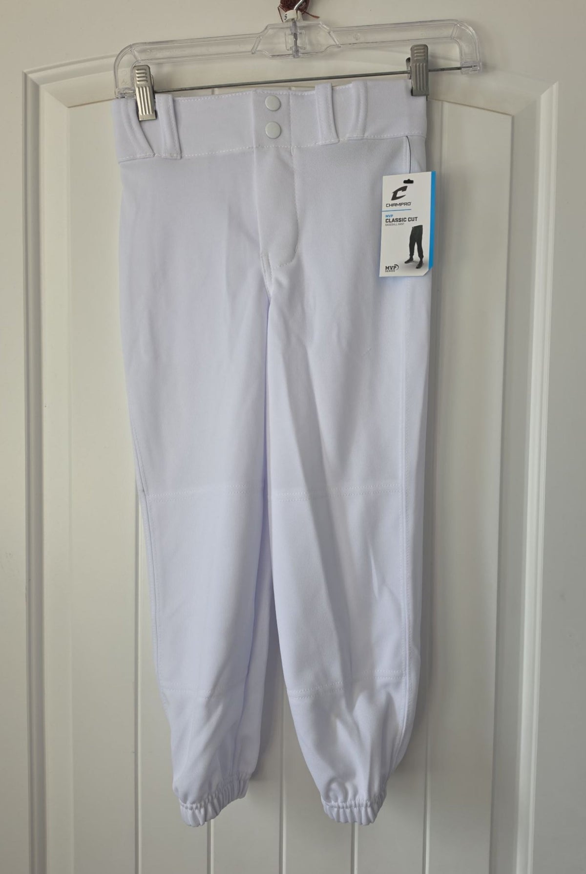 Champro MVP Classic Youth Baseball Pants - White, Size Small