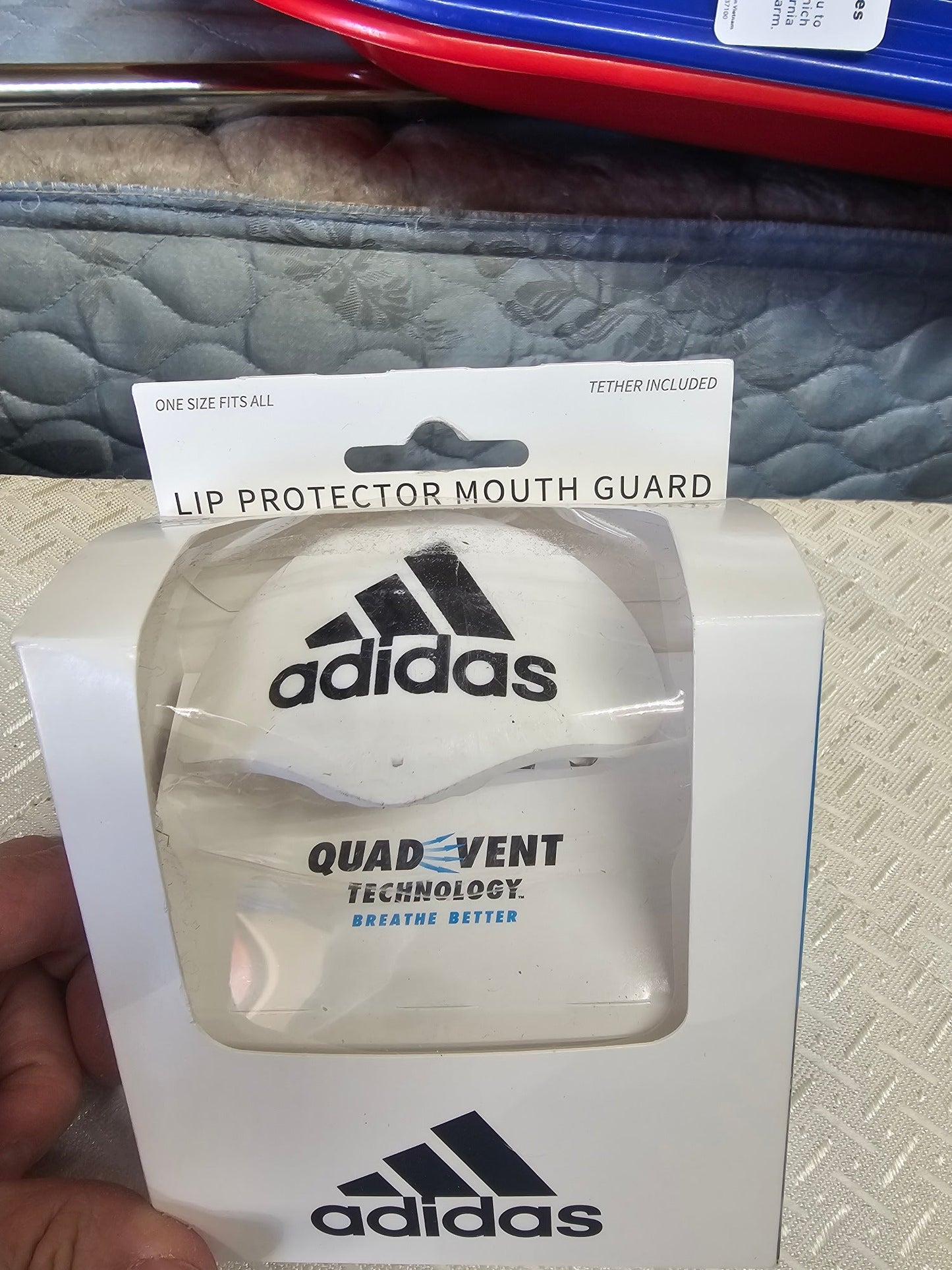Adidas Quad Vent Lip Protector Mouthguard - White, One Size