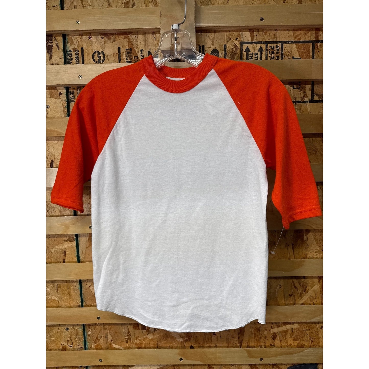 Soffe Youth Baseball/Softball 3/4 Sleeve Shirt, White/Orange - S