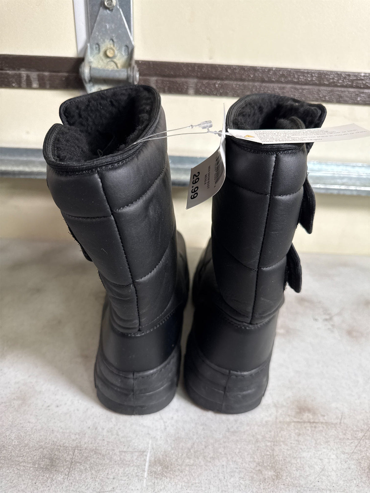 WFS Men's Black Snow Boots, Size 8