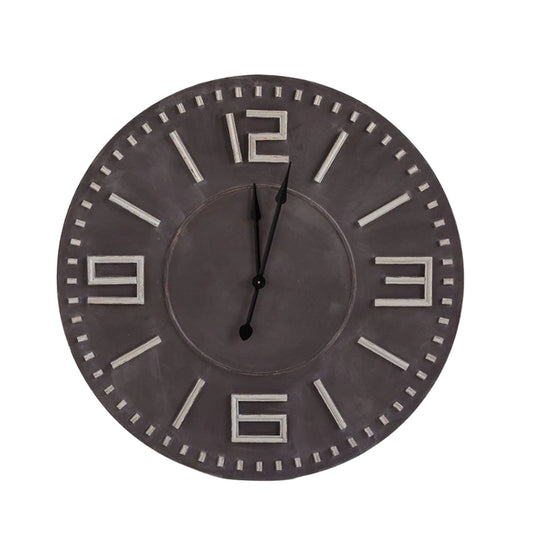 Mercana Devonshire II Dark Brown Solid Wood 42" Round Wall Clock