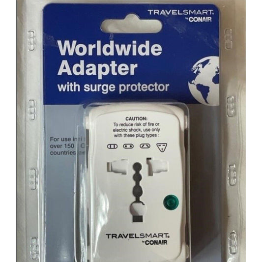 Travel Smart by Conair Worldwide Adapter with Surge Protector, USB