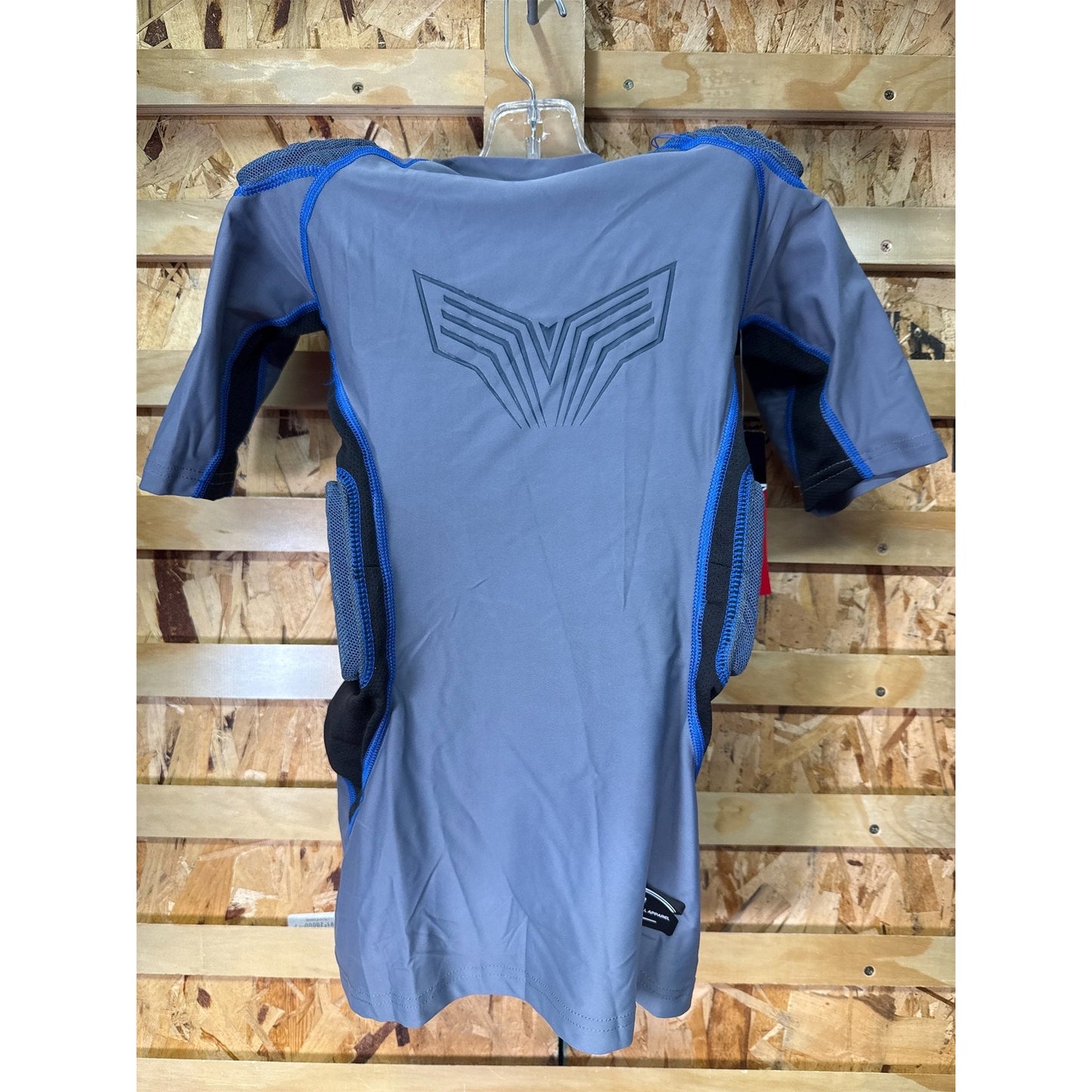 Alleson Youth Vortex Integrated Football Top - Large, Gray/Blue, L