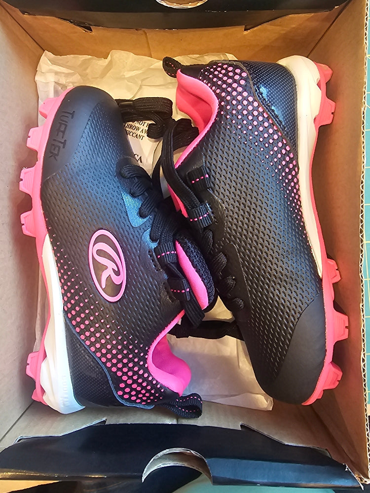 Rawlings Division Low Girls' Baseball Cleats - Black/Pink, Size 10