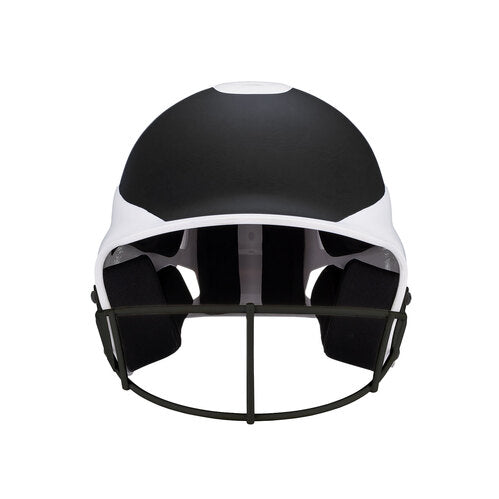 RIP-IT Vision Pro Matte Two-Tone Softball Batting Helmet with Face Guard - Black/White, M/L