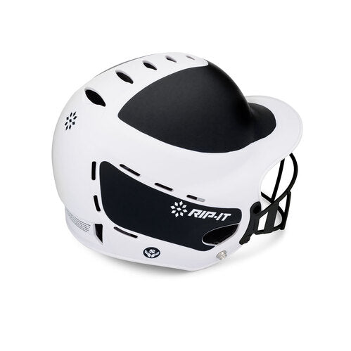 RIP-IT Vision Pro Matte Two-Tone Softball Batting Helmet with Face Guard - Black/White, M/L