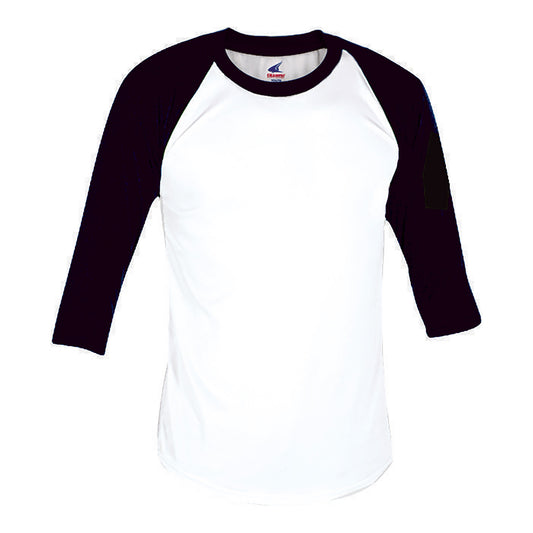 Champro Adult Baseball/Softball 3/4 Sleeve Shirt - White/Black, XL