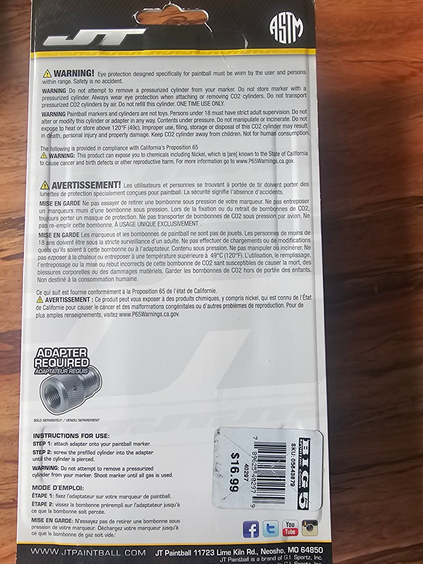 JT 90g Prefilled CO2 Cylinders - 2 Pack