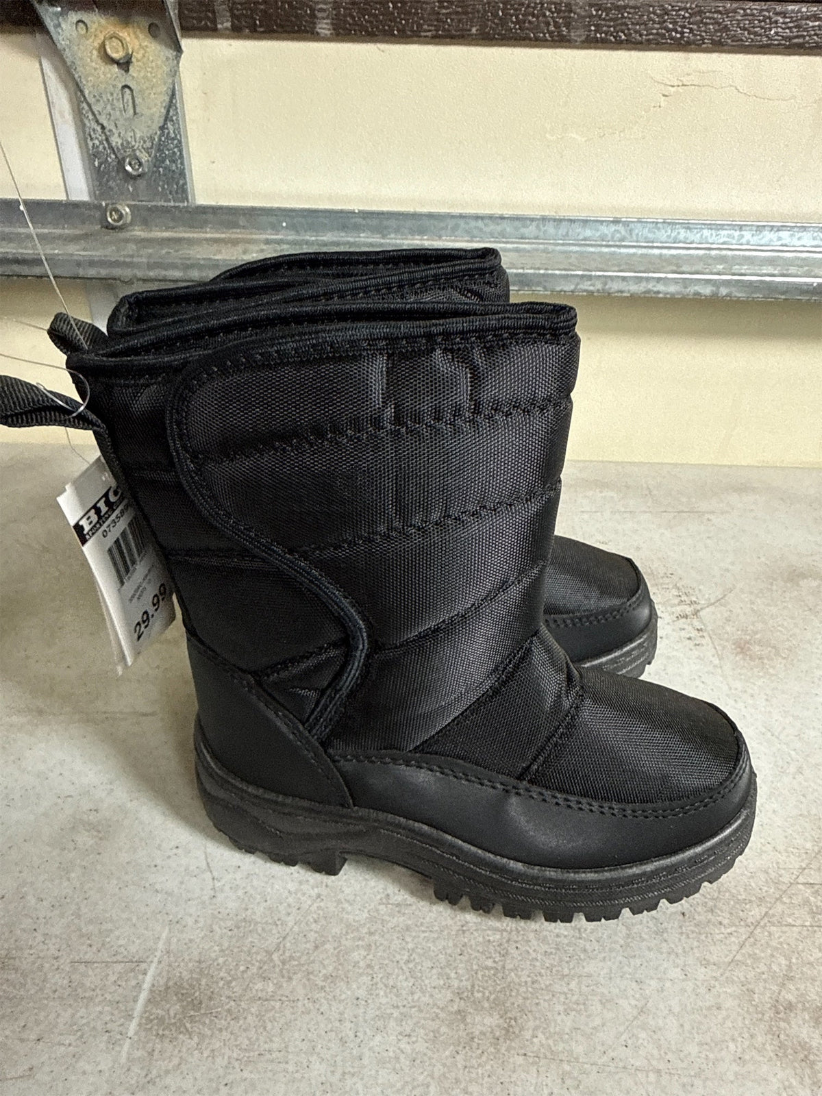 Kids' Black Insulated Snow Boots - Size 10