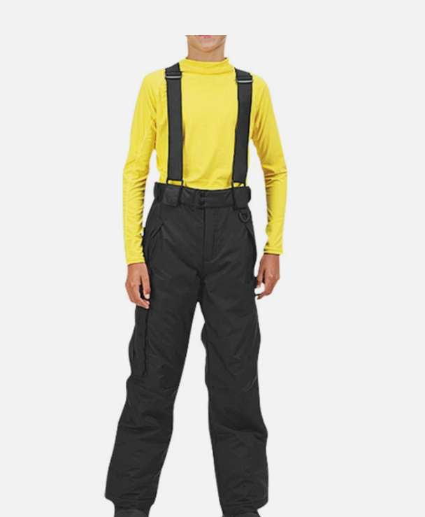 Sport Essentials Youth Insulated Suspender Snow Pants - Black, Size 4