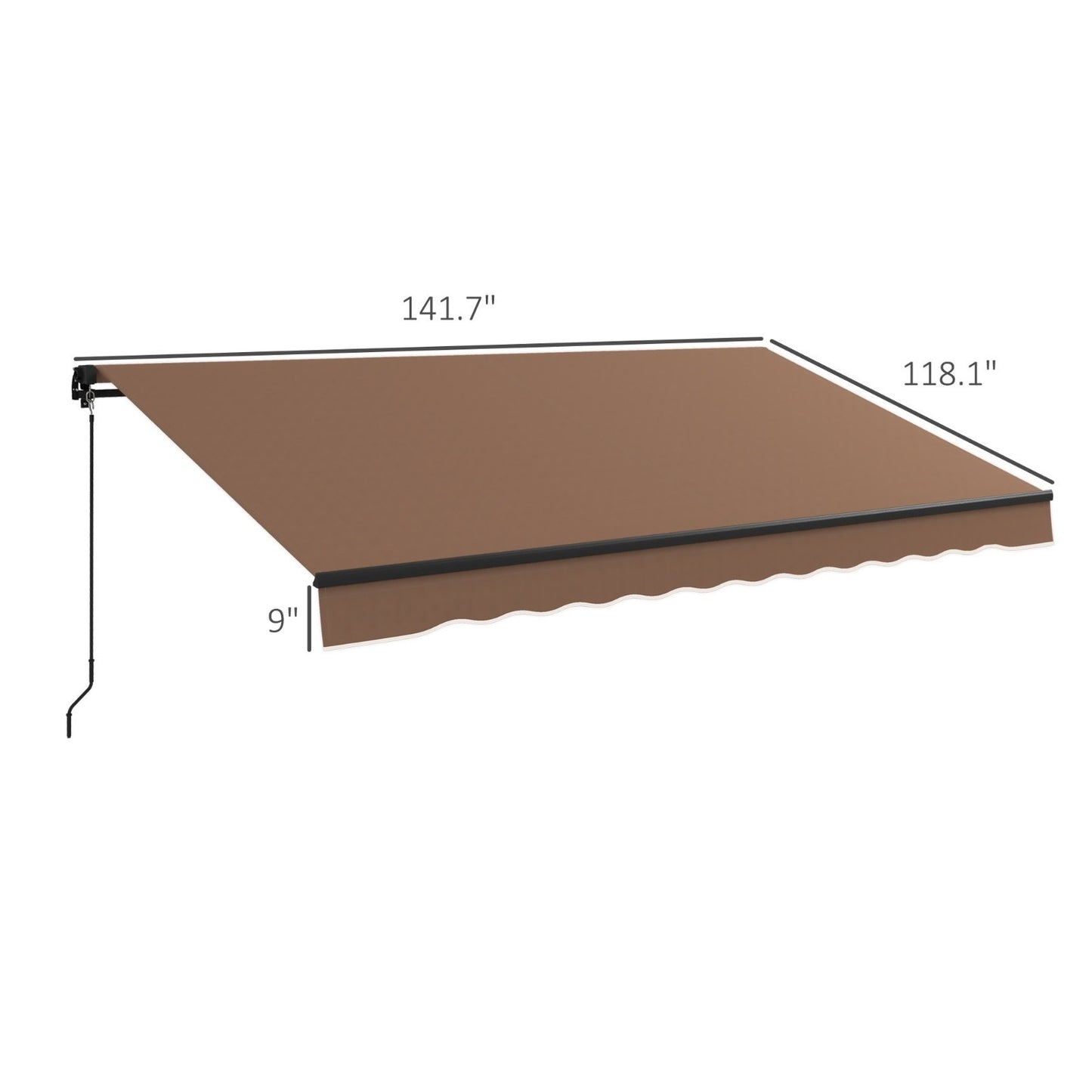 Outsunny 12' x 10' Retractable Awning - UV Resistant Sunshade Shelter