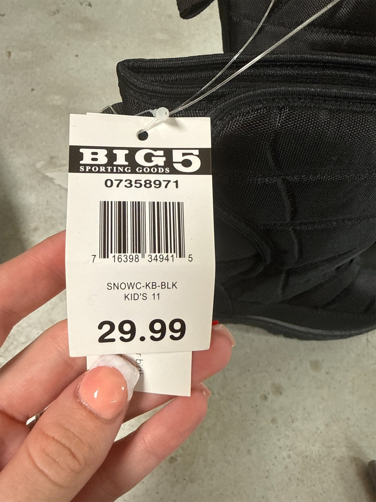Kids' Black Insulated Snow Boots - Size 11