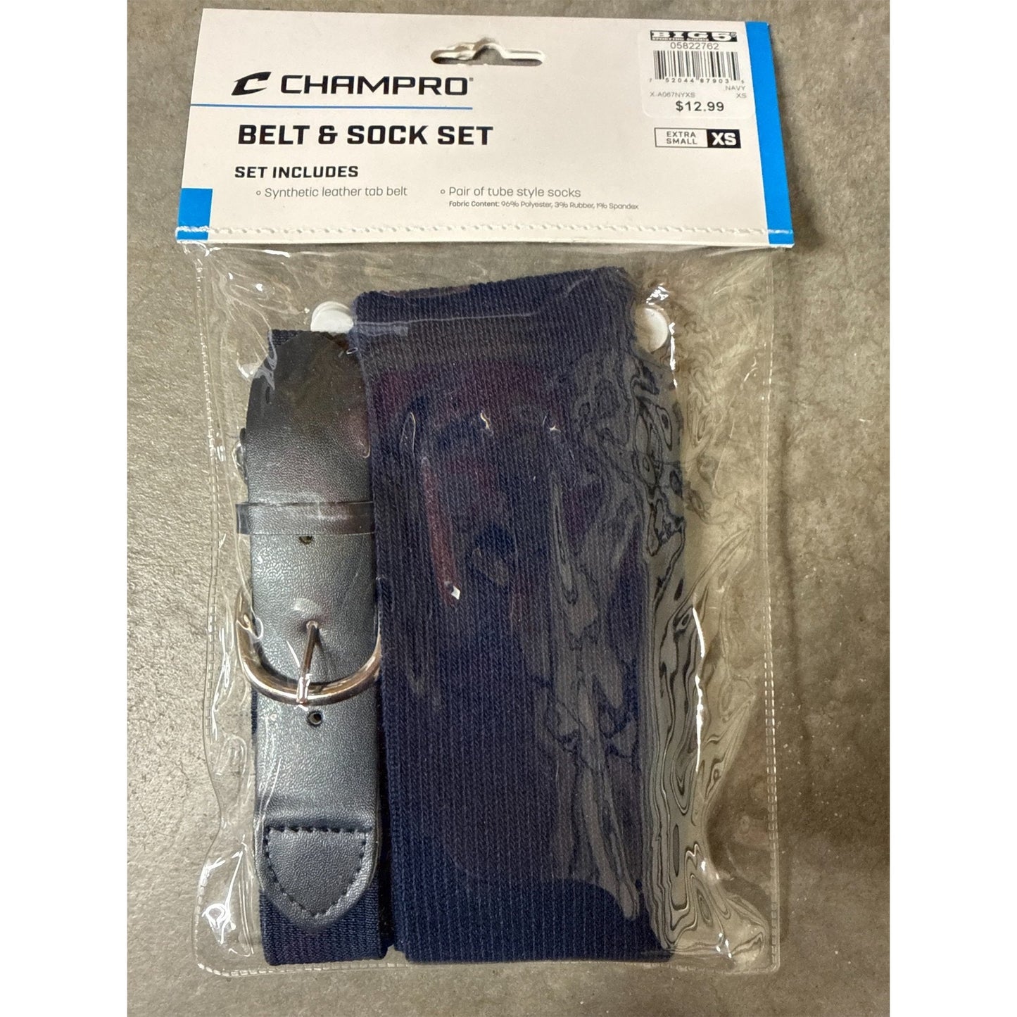 Champro Baseball Youth Belt and Sock Set - XS, Navy Blue