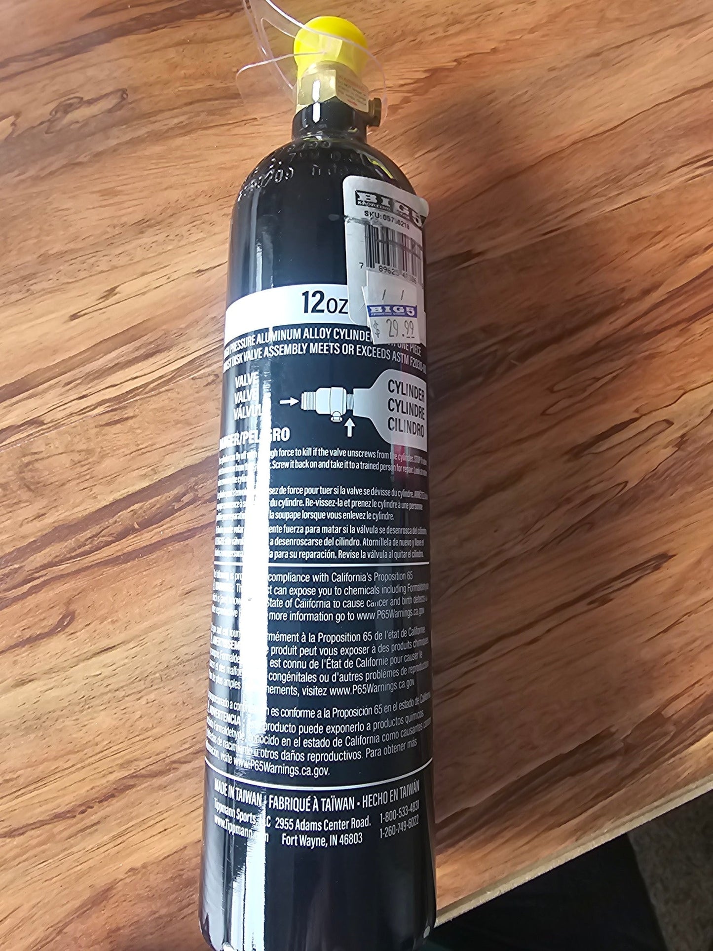 Tippmann 12 oz. Aluminum Paintball CO2 Tank - Black