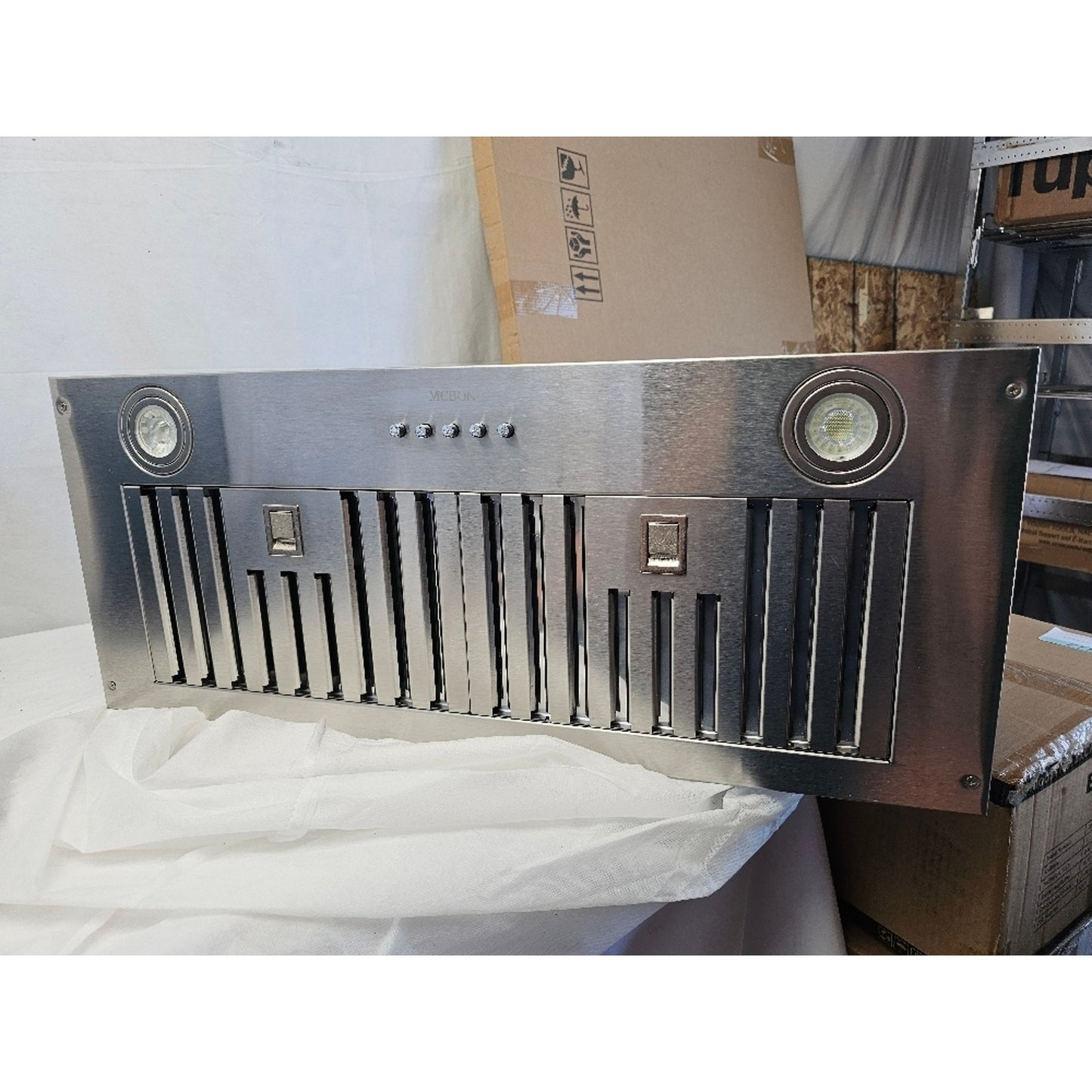 MCBON 30" Range Hood Insert, 600 CFM, Ducted/Ductless, Black Stainless