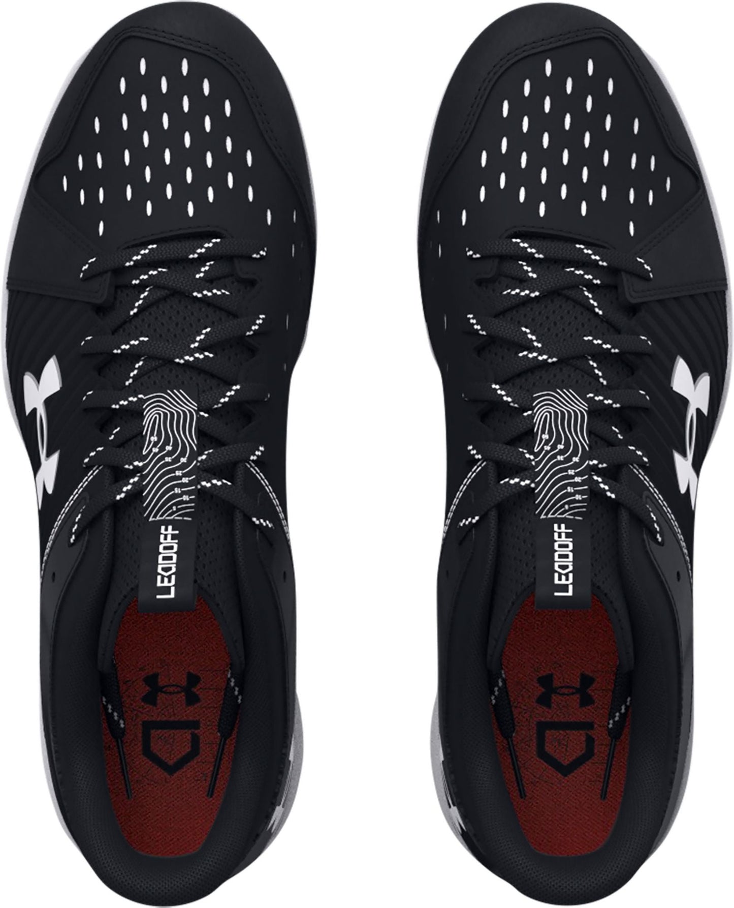 Under Armour Kids' Leadoff Low RM Jr. Baseball Cleats - Black/White, Size 11