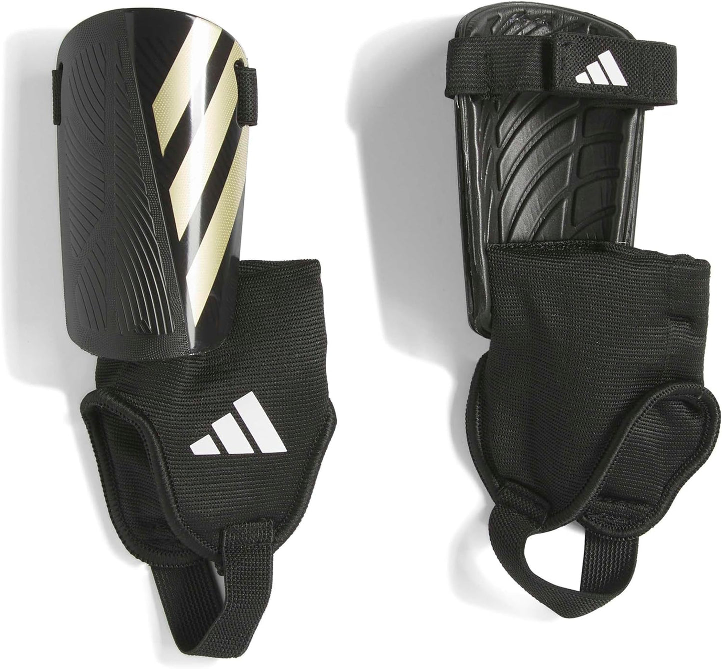 Adidas Tiro Match Junior Soccer Shin Guards with Ankle Protection - Black/Gold, Small