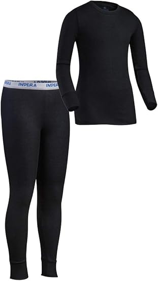 Indera Mills Youth Performance Rib Knit Thermal Set - Black, XL