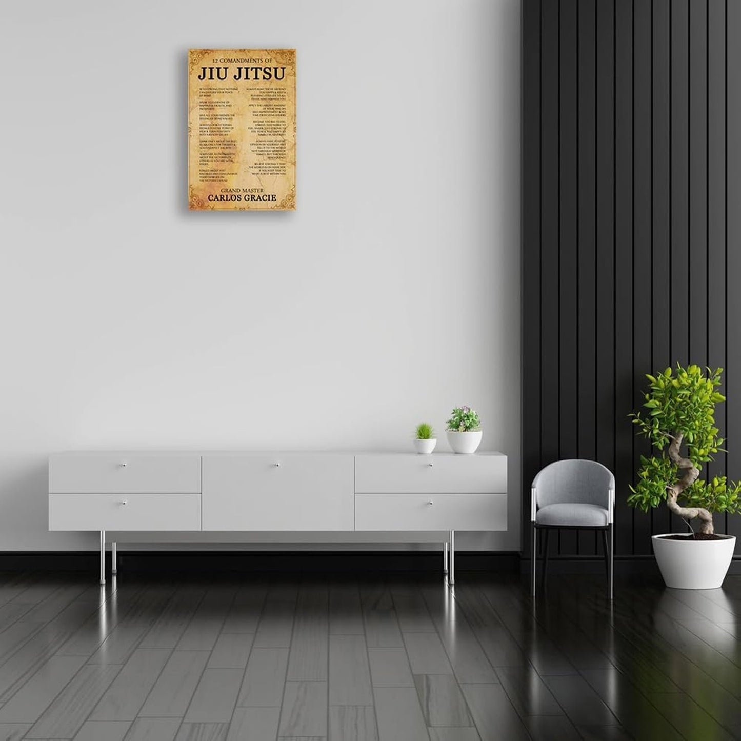 16x24in 12 Commandments BJJ Wall Art | Brazillian Jiu Jitsu