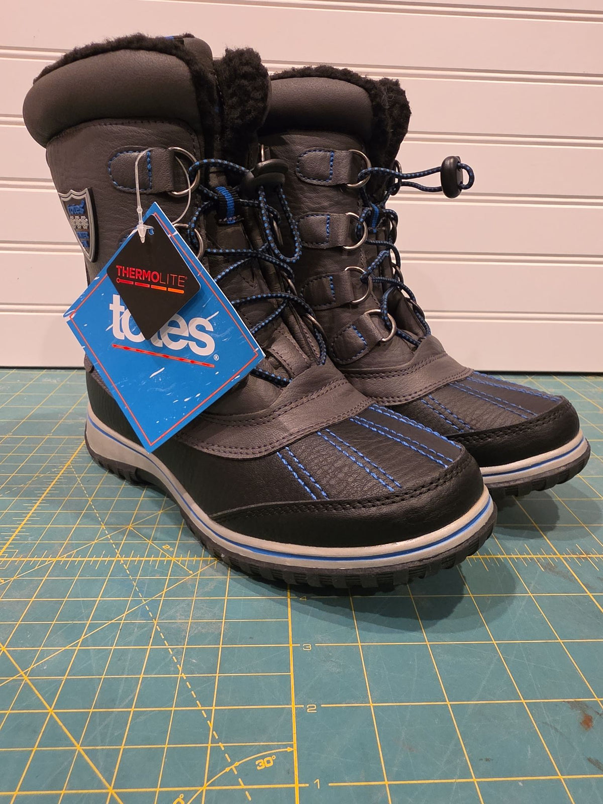 Totes David Unisex Snow Boots, Dark Gray, Size 5M