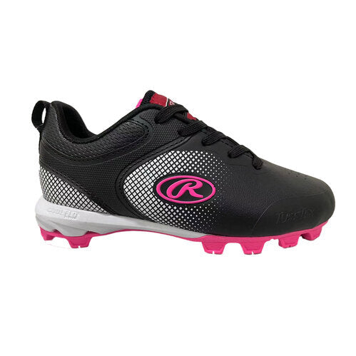 Rawlings Sanction Low Girls' Baseball & Softball Cleats - Black/Pink, Size 12