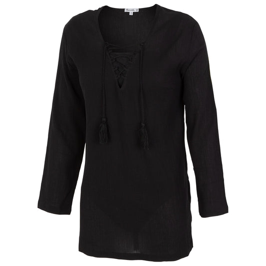 Burnside Women's Gauze Swimwear Cover-Up - Black, Large