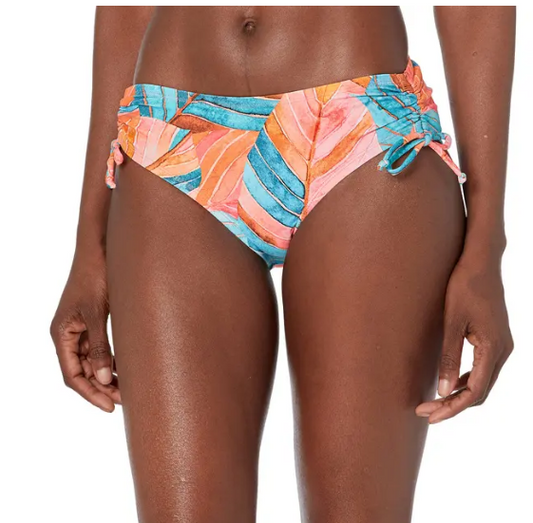 Next By Athena Women's Sunset Palms Midrise Side Cinch Bikini Bottom - Size M